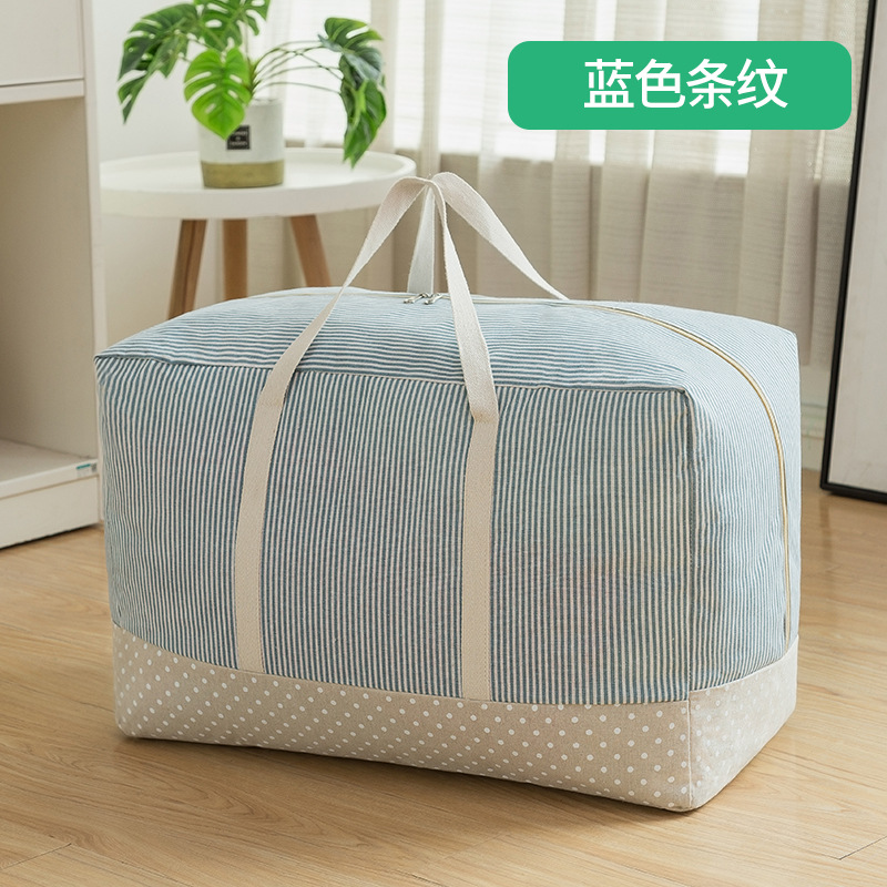 Thick Thick Cotton and Linen Clothing Quilt Buggy Bag Quilt Bag Washable Organizing Folders Soft Storage Box Moving Bag