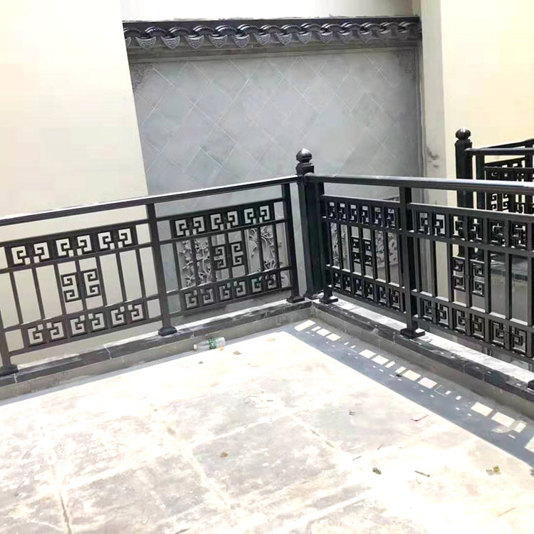厂家定制铝艺护栏 中式栏杆 铝合金露台栏杆 阳台栏杆 别墅护栏