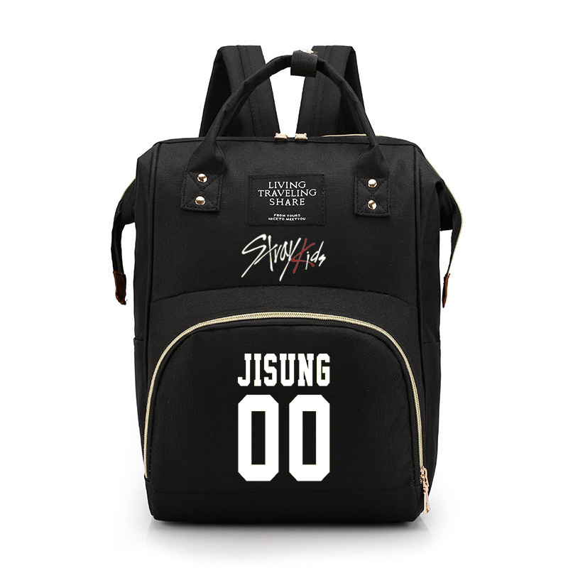 straykids帆布双肩包妈妈可爱女背包韩版电脑包成员头像名字