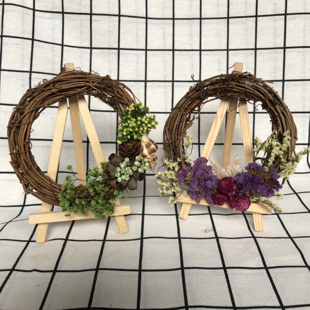 草编花环 圣诞装饰藤环藤圈 天然藤编花环礼品藤圈