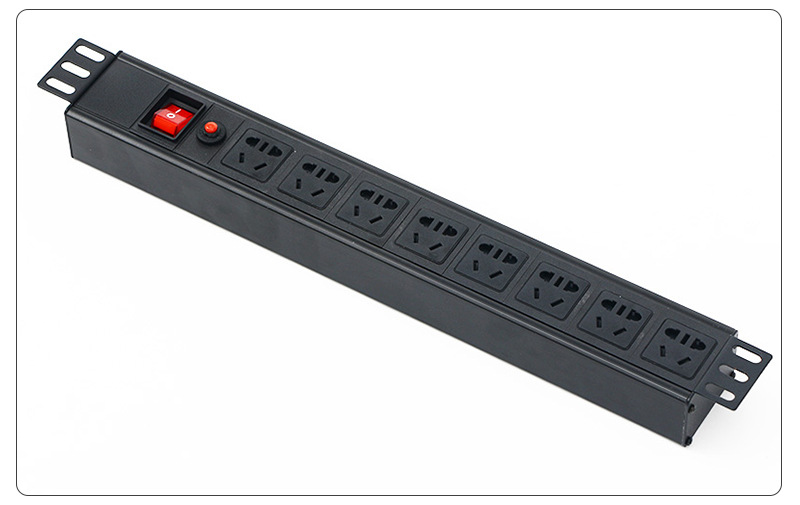 19英寸pdu排插电源 机柜插座1.5u 8位新国标10a插头pdu插座