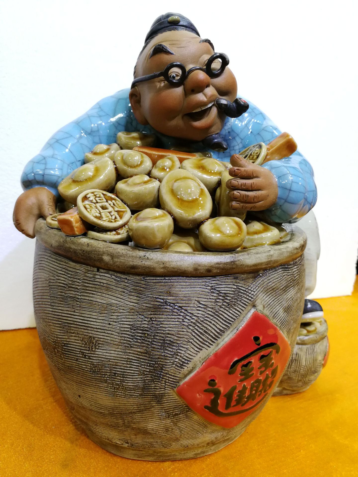 招财进宝老财主地主摆件石湾公仔陶瓷客厅店铺玄关装饰品摆件礼品