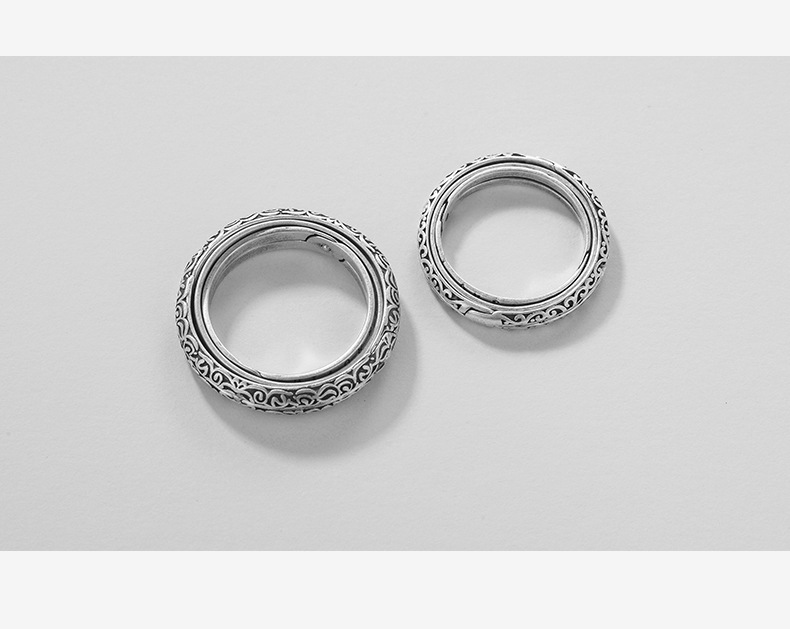 情侣指环天文戒指男女925银首饰地球仪戒指首饰