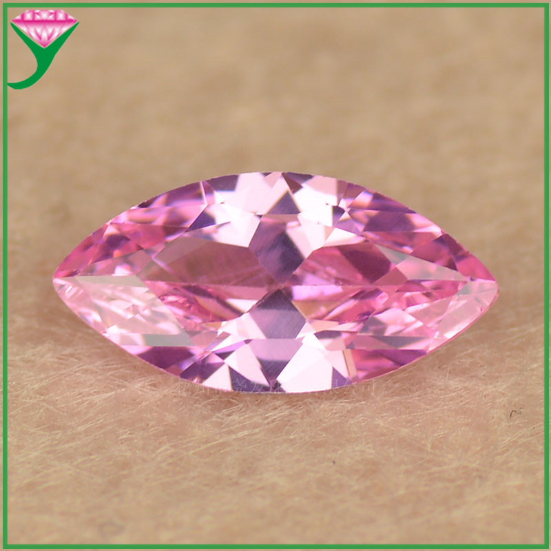 一手货源亮粉红马眼界面人工锆石马眼形状合成立方氧化锆宝石