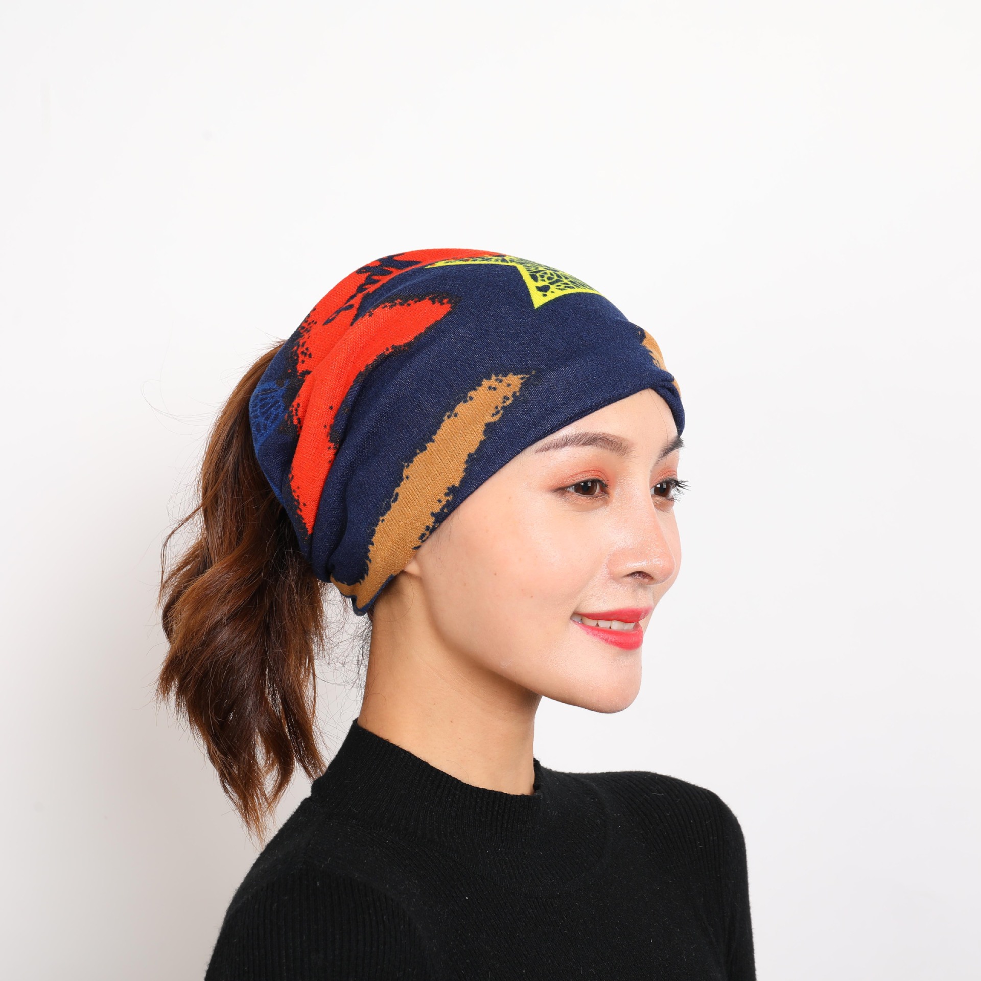 新款扭扭帽秋冬百变多功能套头帽子针织魔术头巾围脖口罩面罩