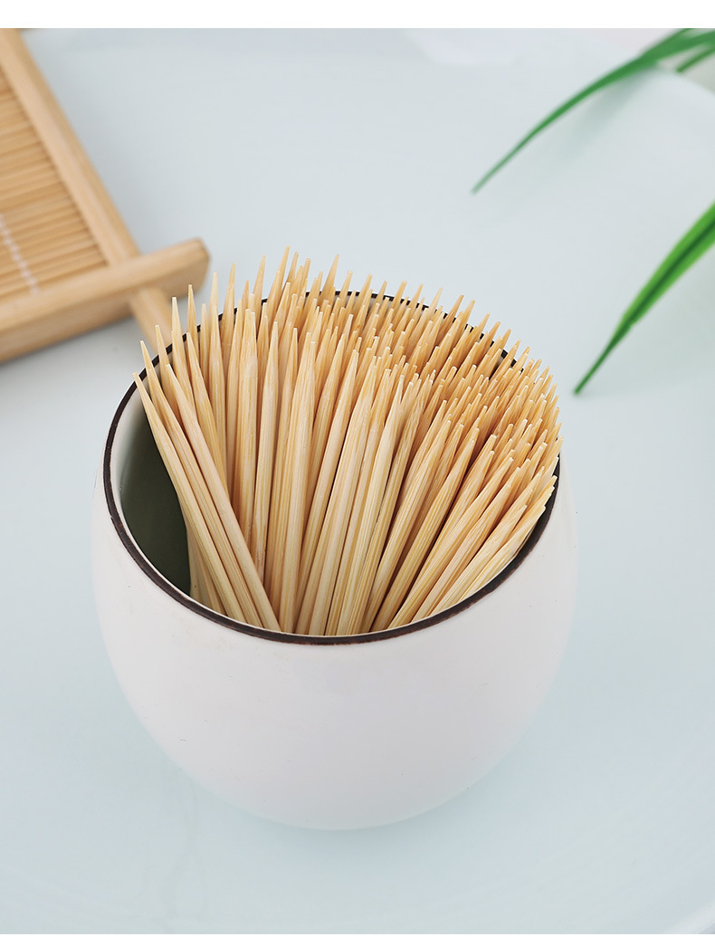 双头环保竹牙签散装 家用酒店一次性竹制袋装便携式100只竹子牙签