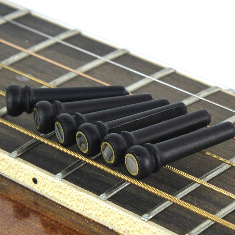 乌木民谣吉他弦钉压弦柱原声吉他固弦锥弦柱1包6颗装镶60贝花