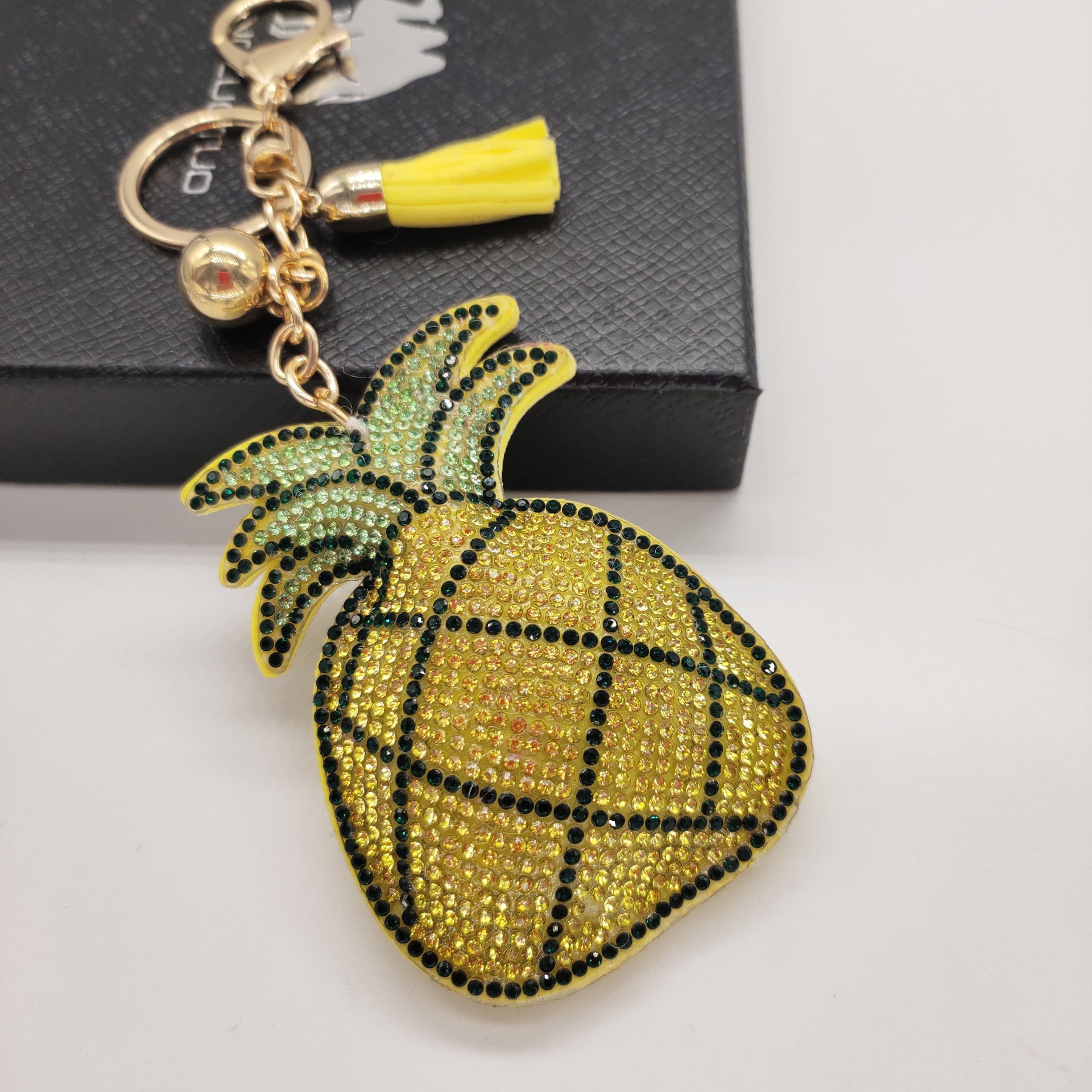 丹顺外贸菠萝钥匙扣贴钻菠萝钥匙扣烫钻钥匙挂件烫钻挂件贴钻挂件