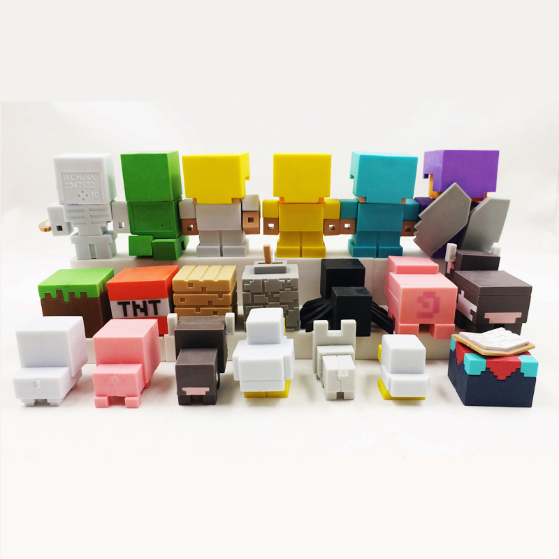 厂家定做儿童早教玩具积木我的世界橡皮擦学习文具用品3d橡皮定制