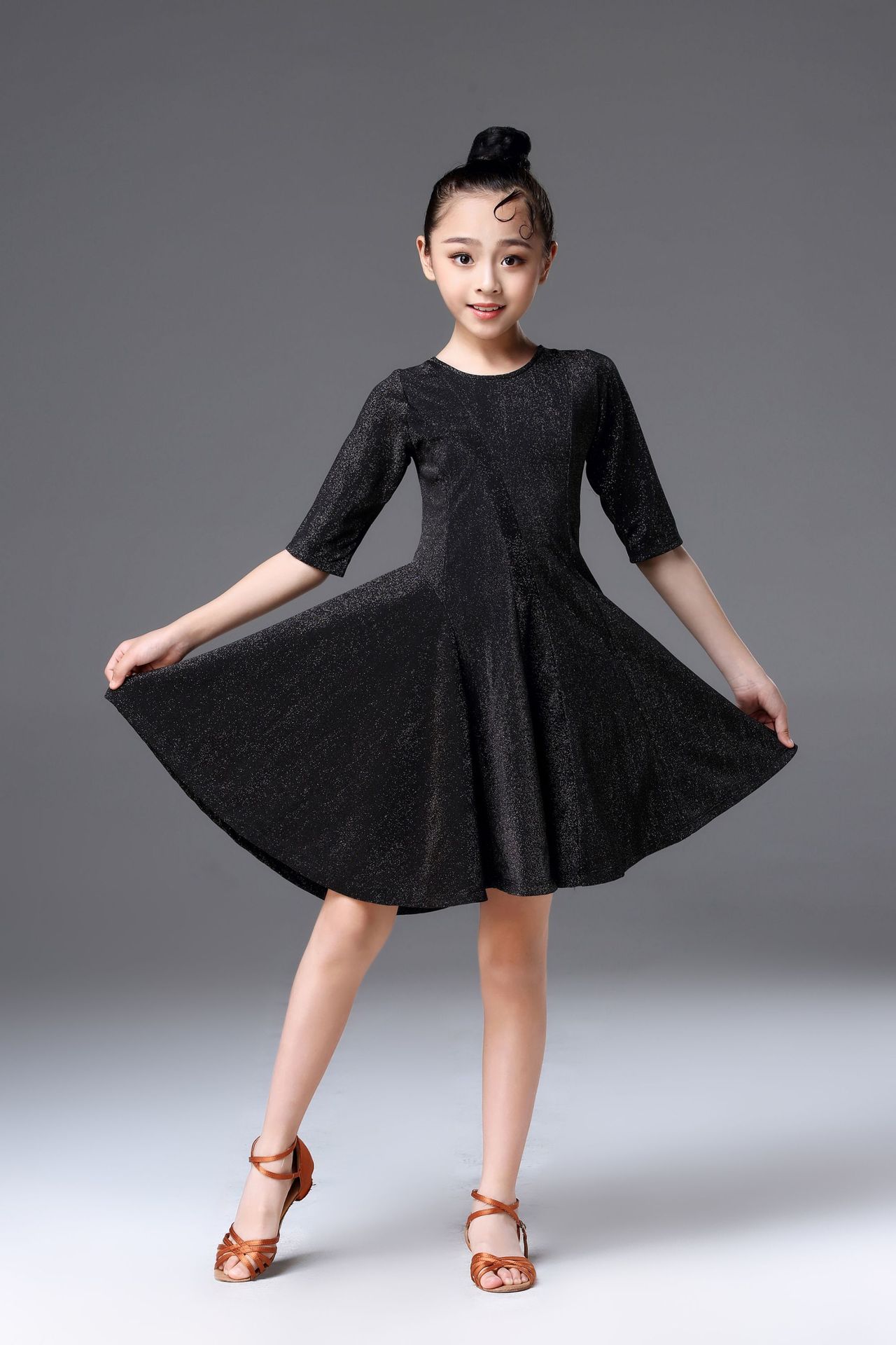 儿童拉丁舞裙女童拉丁舞练功裙女孩跳舞服装少儿比赛考级比赛服装