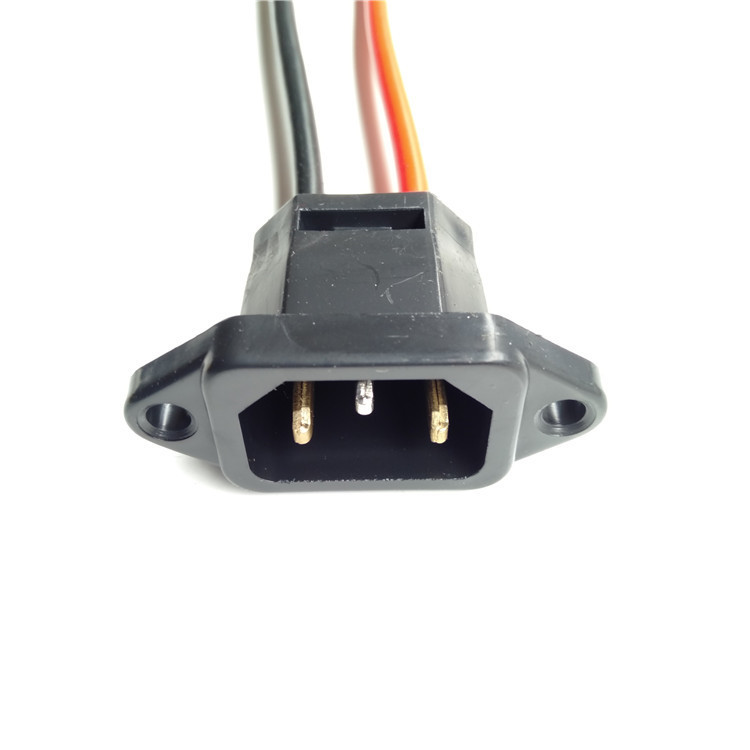 电动车插座干电瓶充电口三竖不带盖插座标1.5平方20长 电动车配件