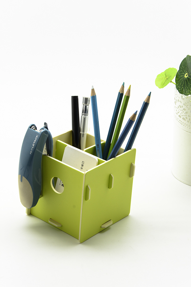 创意拼接pp笔筒 简约清新办公桌面收纳盒 diy组合办公用品定制