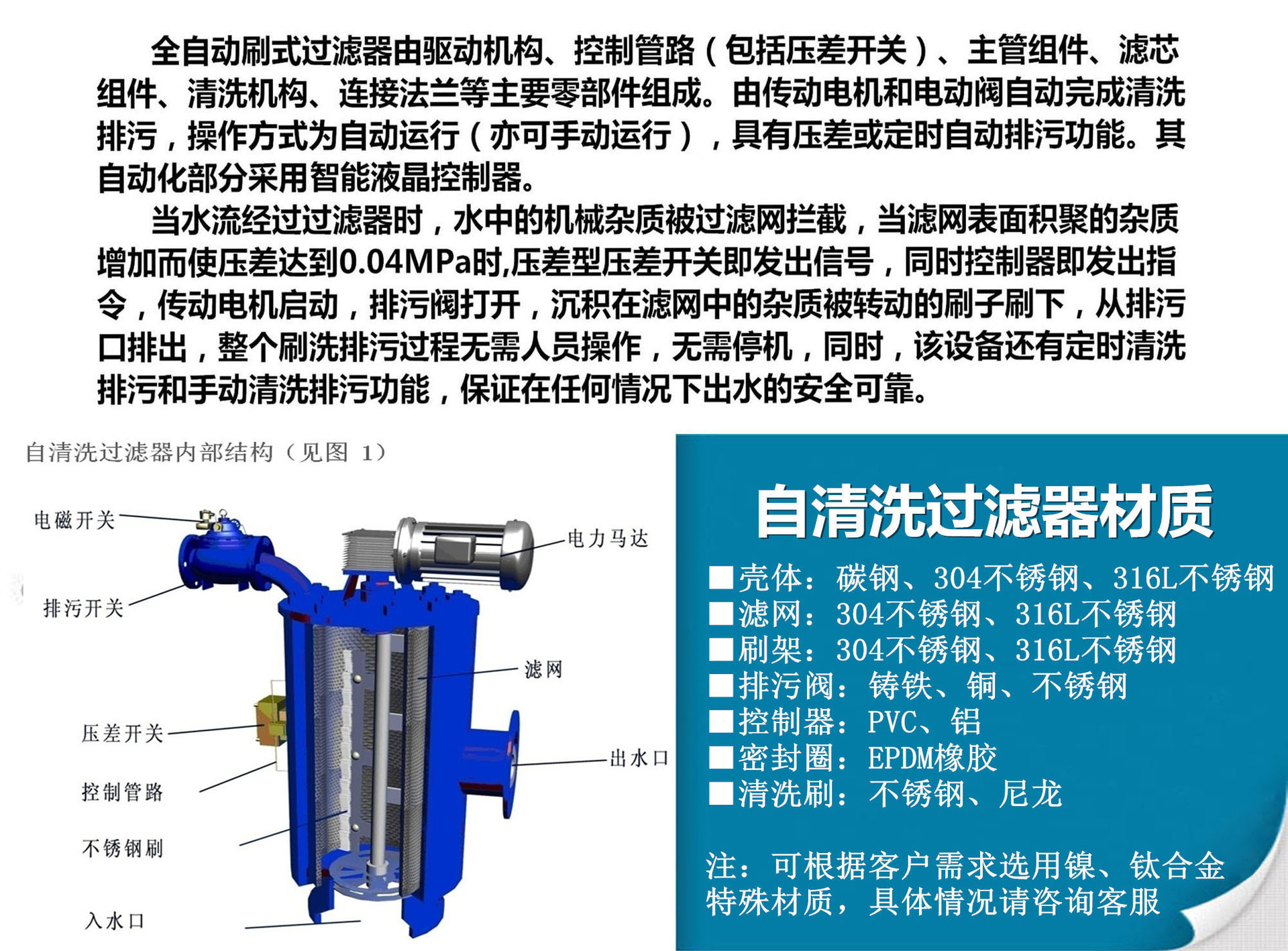 全自动自清洗过滤器 立式器 低进侧出 dn 100 125 150 200