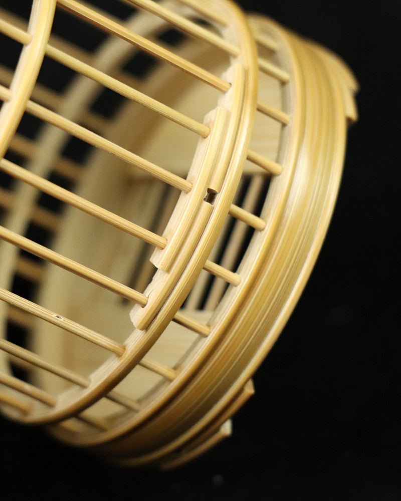 新款竹制蝈蝈笼竹丝留青榫结构虫笼蛐蛐罐子文玩把件精工打磨鸣虫