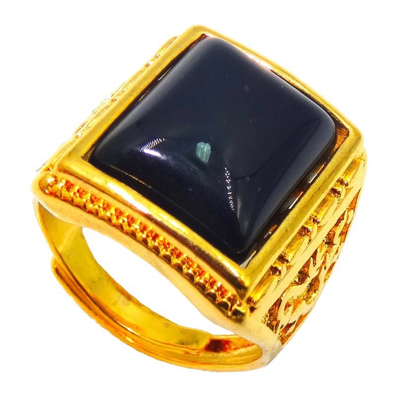 恒磐铜镀金龙戒指镶宝石戒指男款 沙金戒指开口大男戒指一件代发