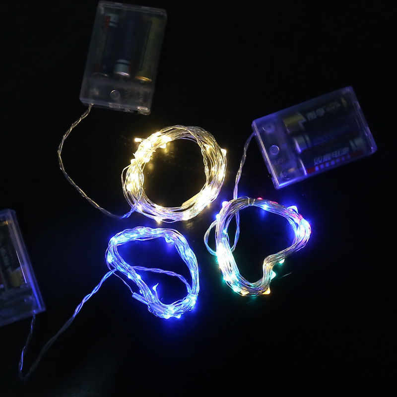 Copper Wire Light Button Battery Box LED Lighting Chain Wholesale Flowers Ornamental Festoon Lamp Festival Small String Star Light