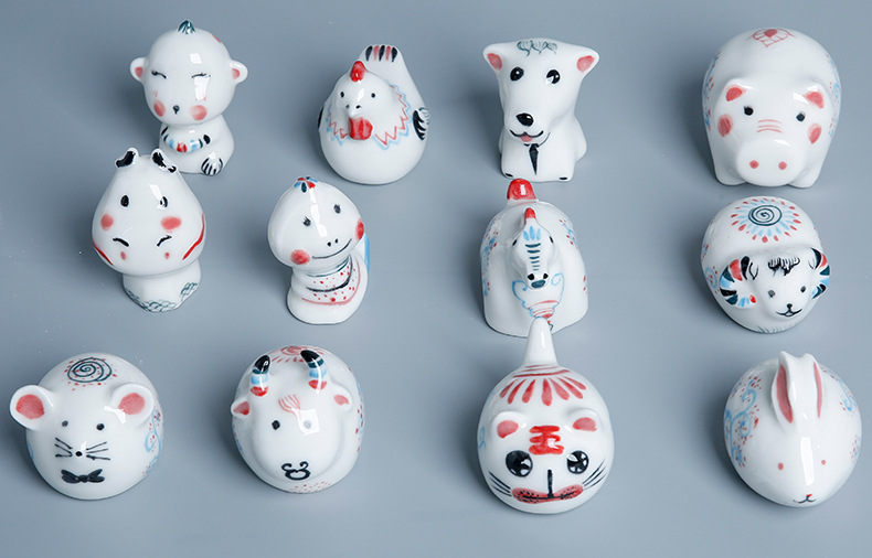 玉泥 陶艺12生肖动物石膏模具q版卡通可爱模具摆件陶瓷注浆泥浆