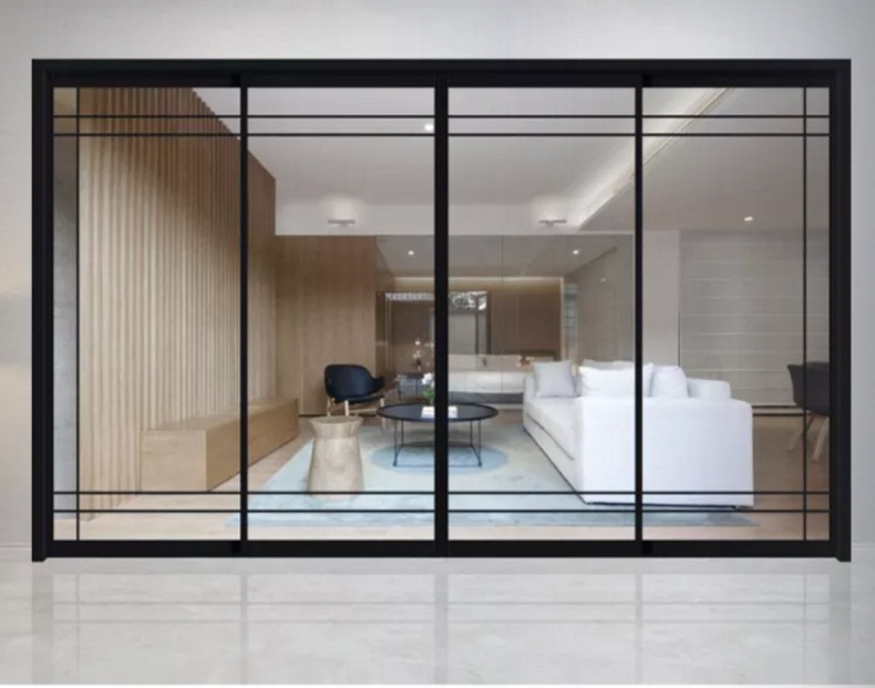 定制极窄边框推拉门客厅阳台隔断窄边玻璃门现代简约铝合金中空门