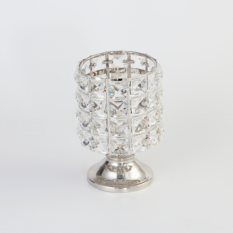 欧式创意透明玻璃烛台节日庆典气氛低脚玻璃蜡台装饰摆件工艺品