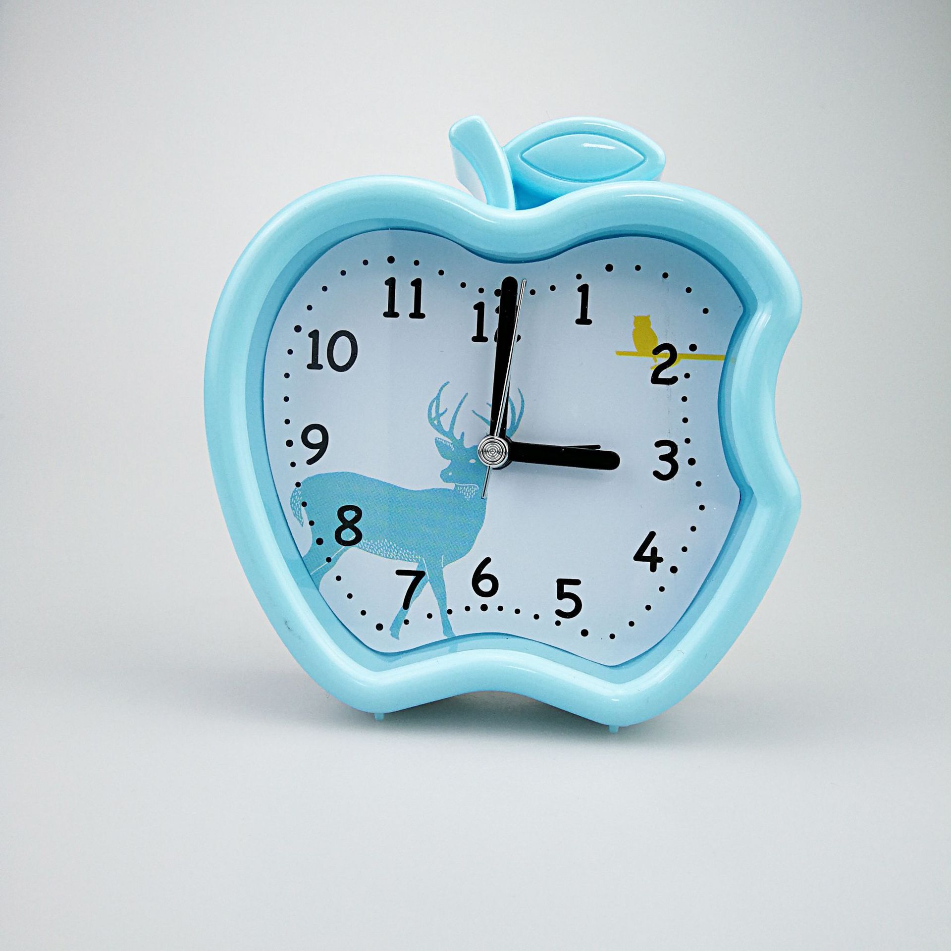 创意简约时钟糖果色儿童床头钟 家居钟表精品电子2256