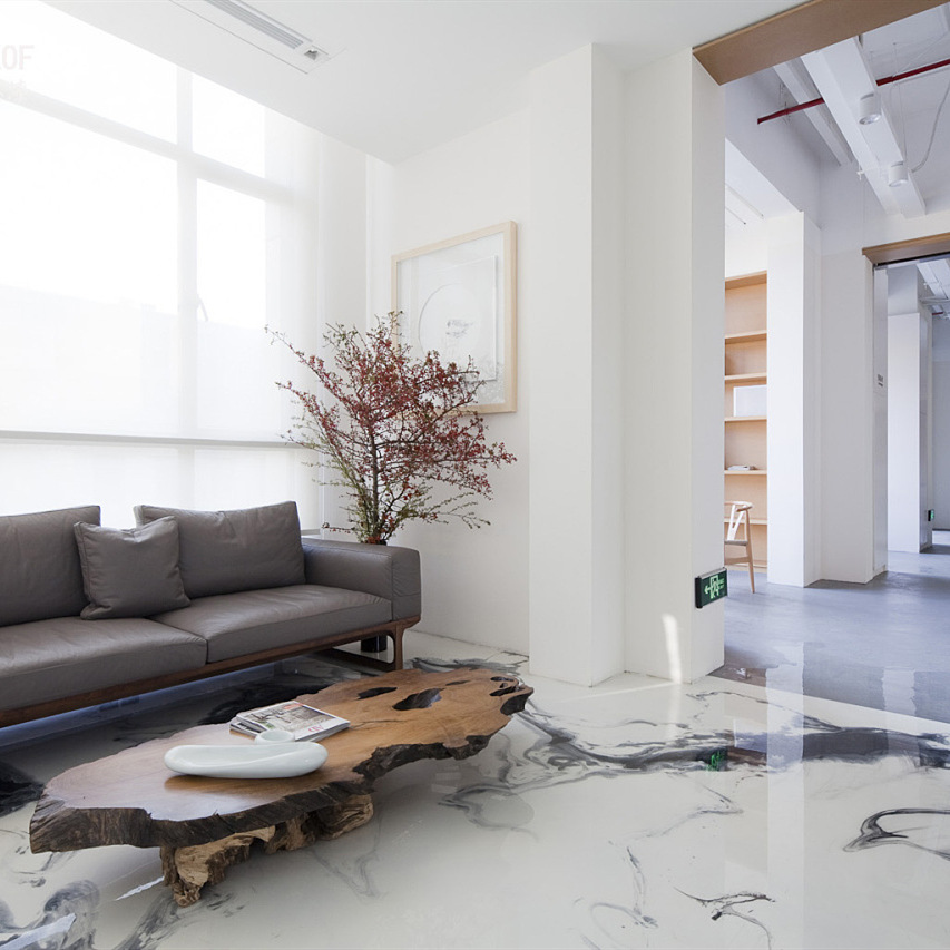 施麦贝中国风3d黑白泼墨艺术地坪漆室内地面环氧树脂涂料施工厂家