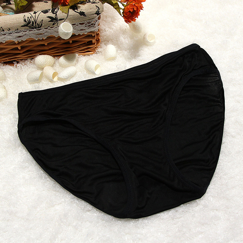 New Silk Briefs Women's Underwear Solid Color Simple Knitted Silk Underwear Women