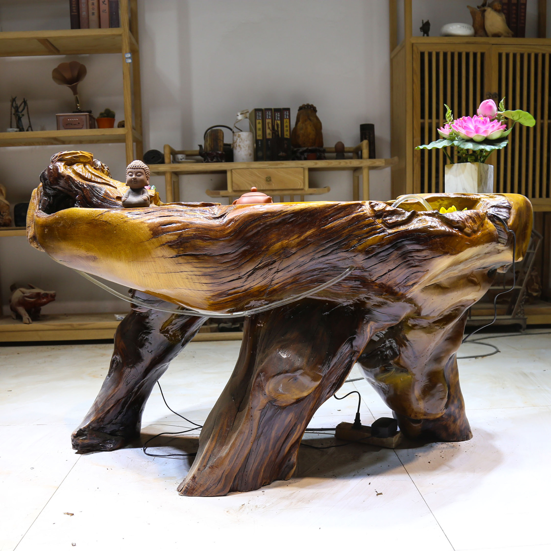 金丝楠木根雕茶几茶桌整体树根功夫茶台茶海实木天然原木特价现货