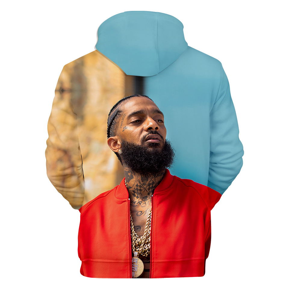 星期五服饰2019新款说唱歌手nipsey hussle3d数码带帽卫衣潮