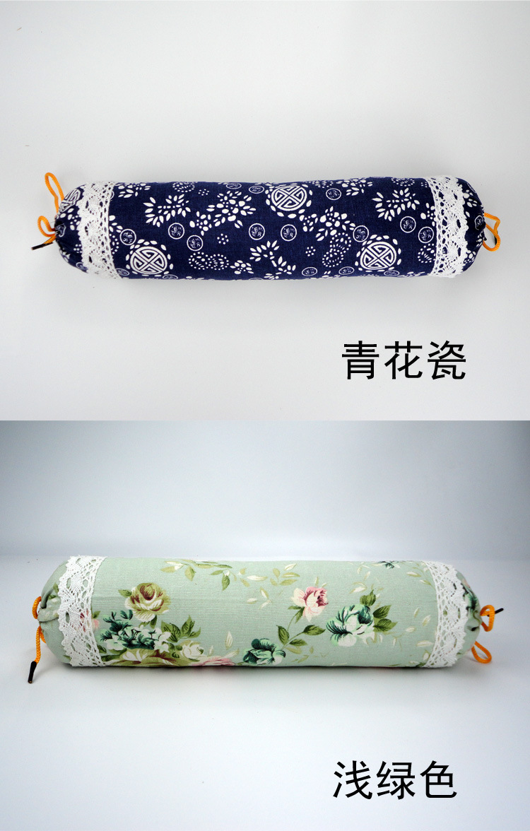 颈椎枕老粗布艾草颈椎枕颈圆柱糖果枕头加厚老粗布大厂直供