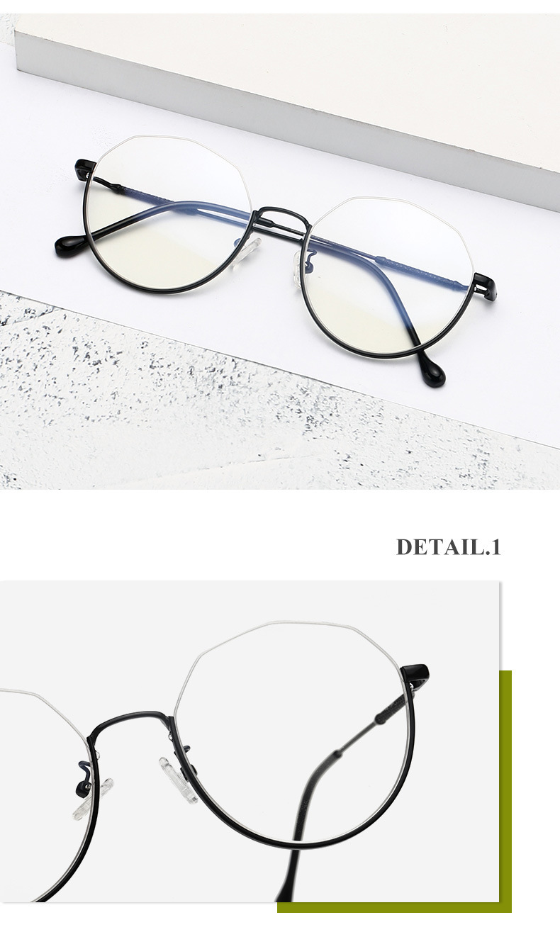 一付代发半框拉丝时尚潮流款防蓝光眼镜开球近视眼镜男女韩版新款