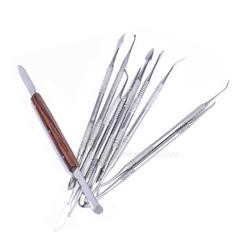 牙科蜡刀雕刻工具包  含10支工具刀 材质:钢 颜色分类: 黑色包装 红色