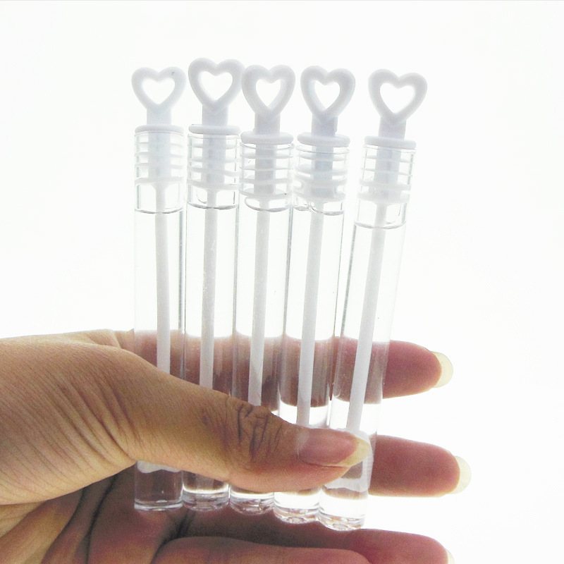 Portable Test Tube Can't Be Broken Bubble Water Toy Mini Heart-Shaped Bubble Wand Holiday Wedding Love Tube Bubble Water