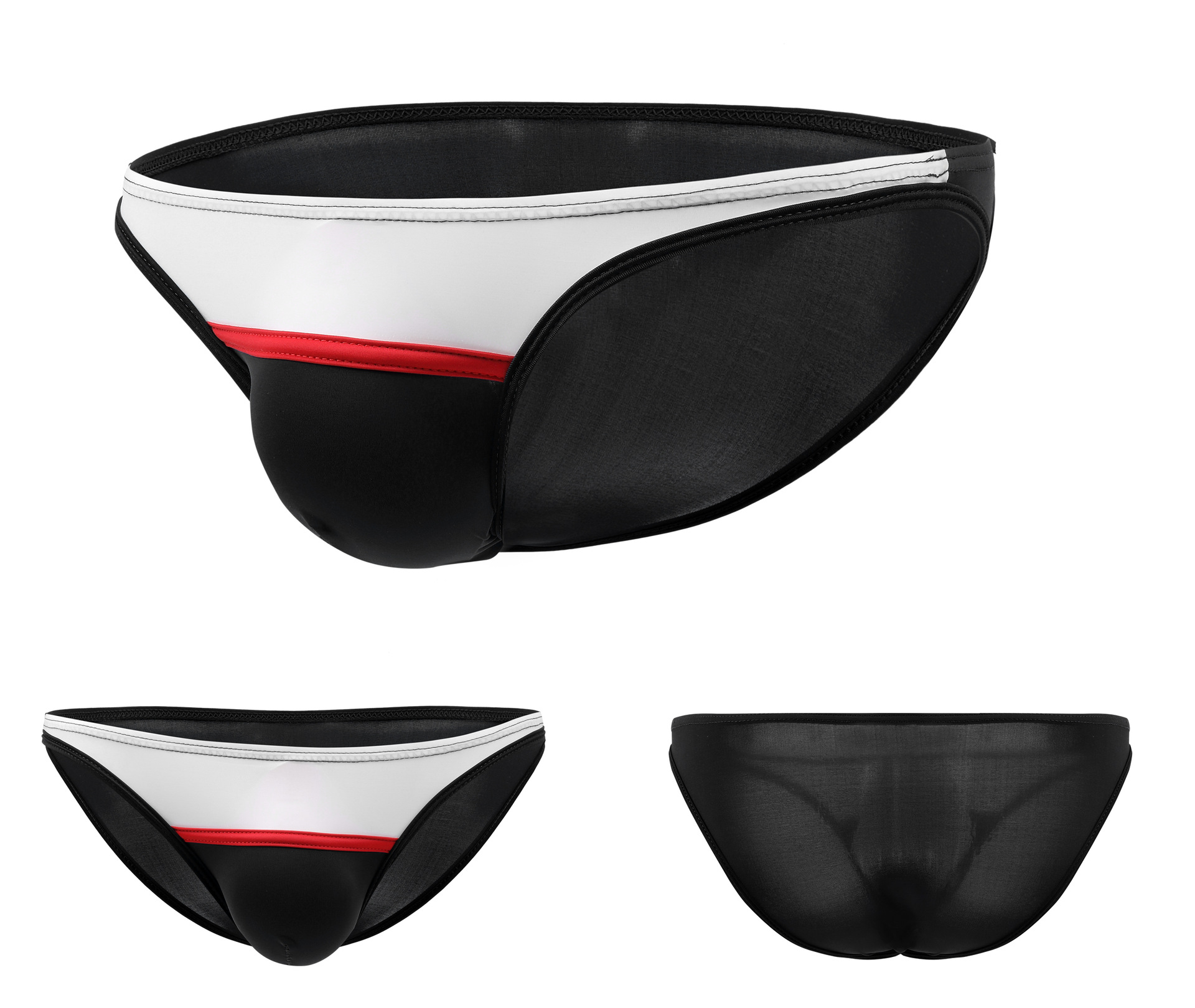 速卖通亚马逊ebay男士内裤u凸薄冰丝低腰撞色gay 日字三角裤e049