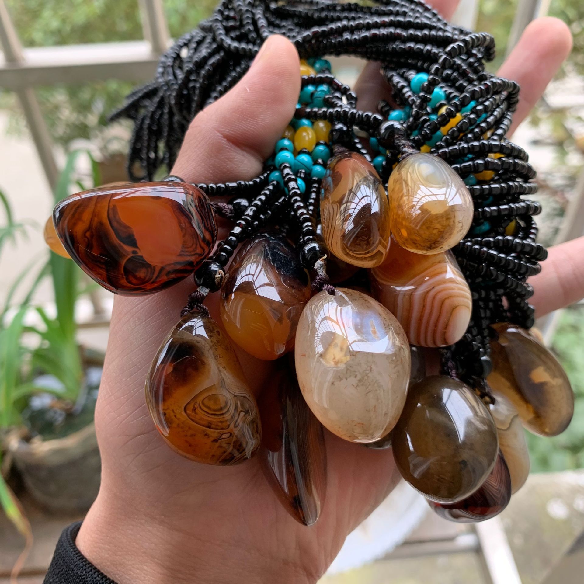 天然玛瑙原石吊坠批发 精美缠丝玛瑙吊坠 地摊玉石挂件项链毛衣链