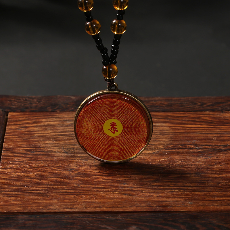 2019新款楞严咒吊坠合金护身符经文佛像唐卡图案定制批发饰品挂件