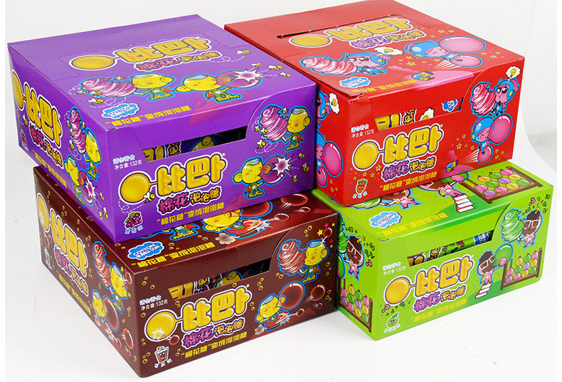 比巴卜棉花泡泡糖11g*12包草莓苹果味的休闲怀旧 批发