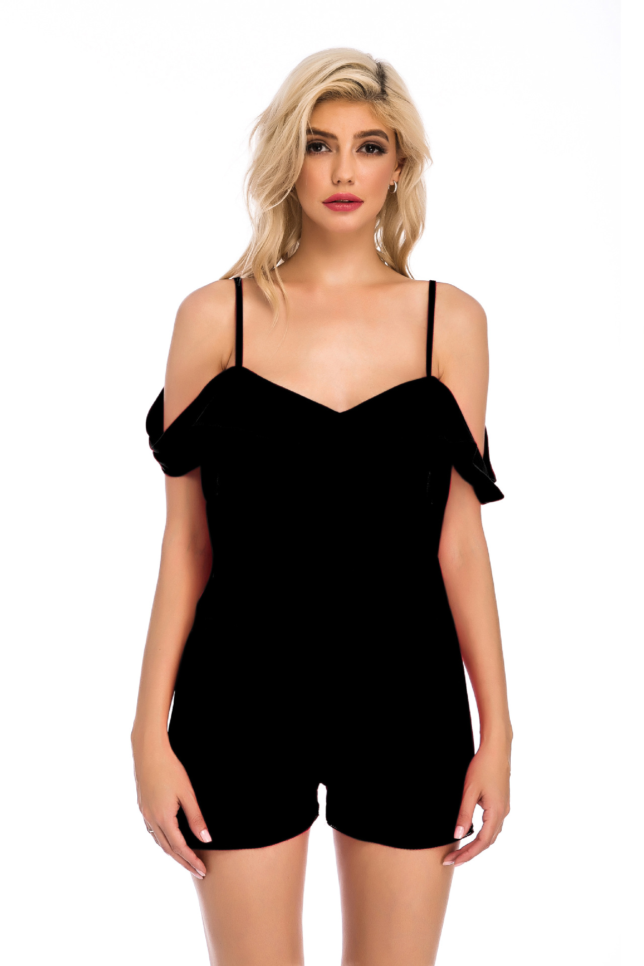 跨境热销欧美爆款性感情趣内衣吊带袖口荷叶边 连体裤 厂家批