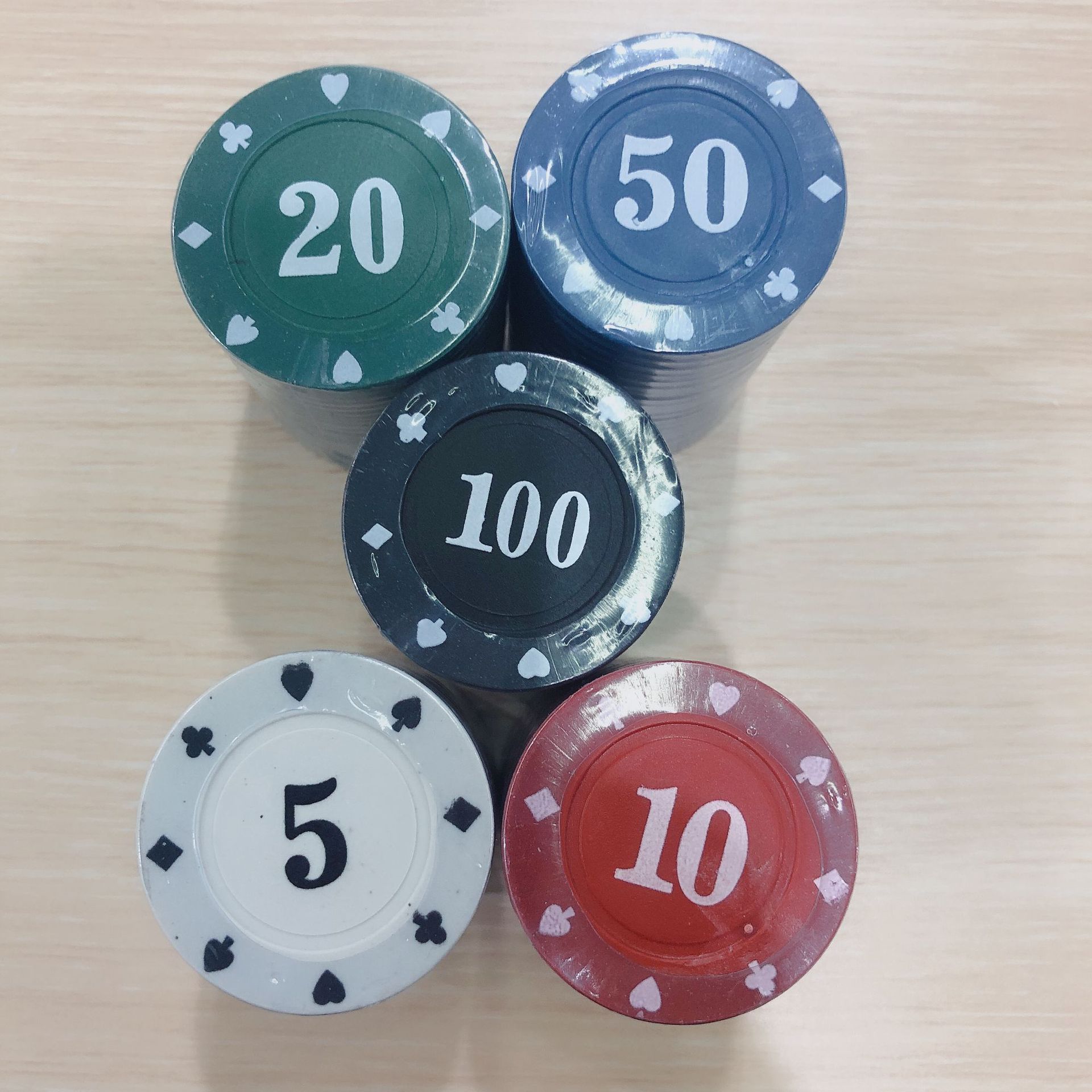 有字筹码批发高档精美塑料筹码可定制颜色数字圆形筹码片套装