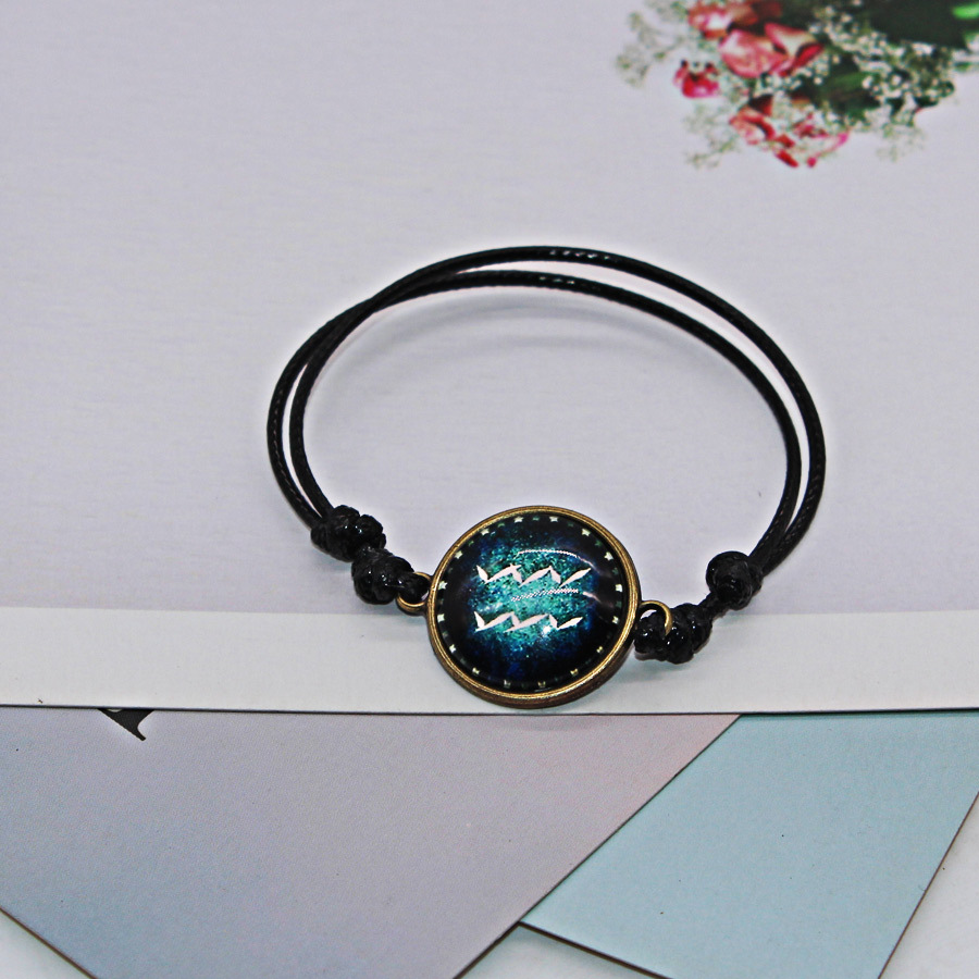 新款十二星座手链 时光宝蜡绳手链简约流行星座手饰暴利礼品货源