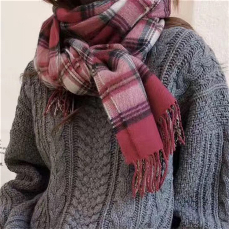 Korean Dongdaemun New Korean Style Plaid Scarf Women's Self-Retained Men's and Women's Couple Scarf Autumn and Winter New Scarf