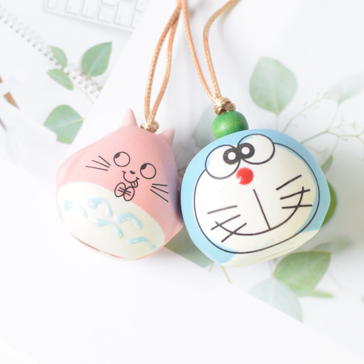 厂家直销韩版卡通可爱萌系木鱼铃铛创意陶瓷挂件情侣学生包包挂件