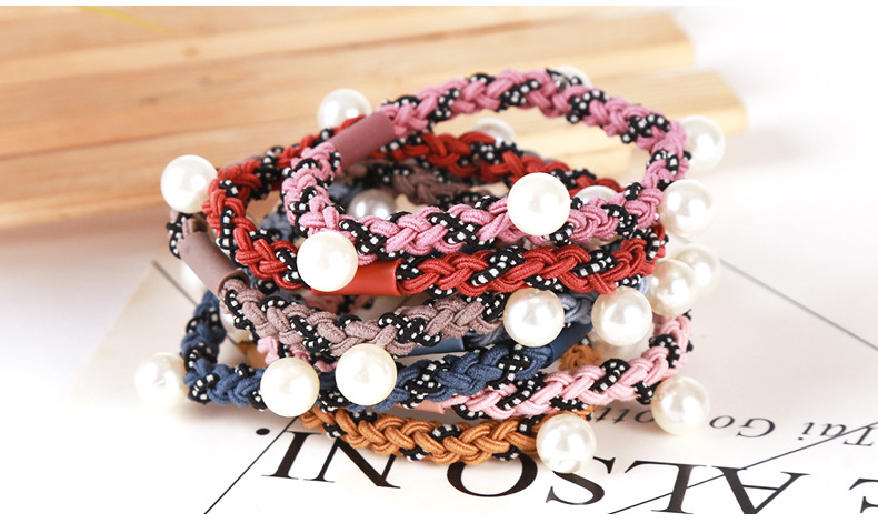 2019韩版麻花编织发圈 高弹力头发绳 手工编织发饰扎头发皮筋批发