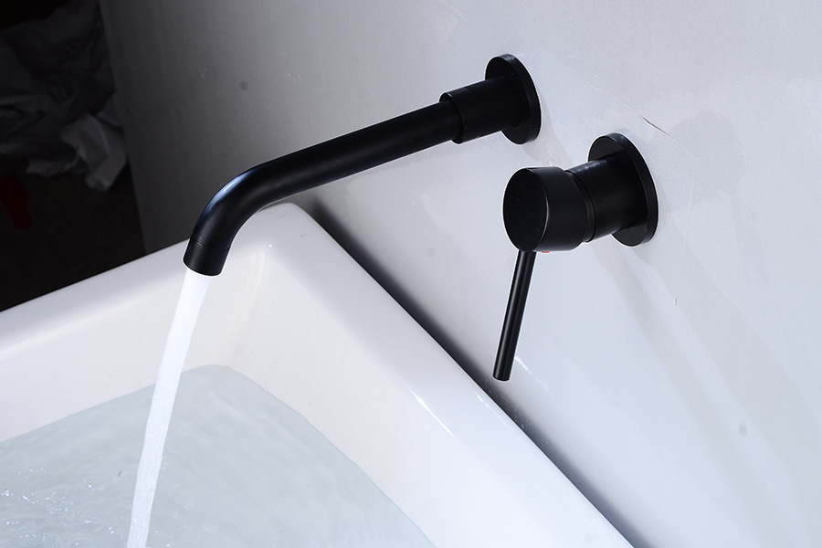 全铜暗装入墙水龙头拉丝金色冷热出水嵌入隐藏洗脸盆台盆面盆龙头