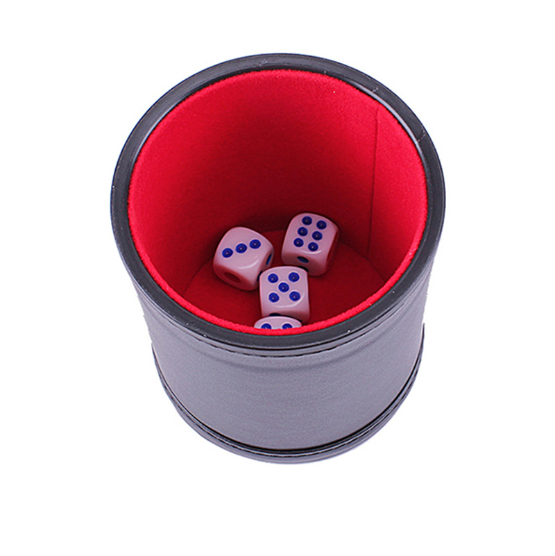 亚马逊热销现货批发直筒皮革骰盅金顶pu色盅 ktv酒吧夜场色子筛盅