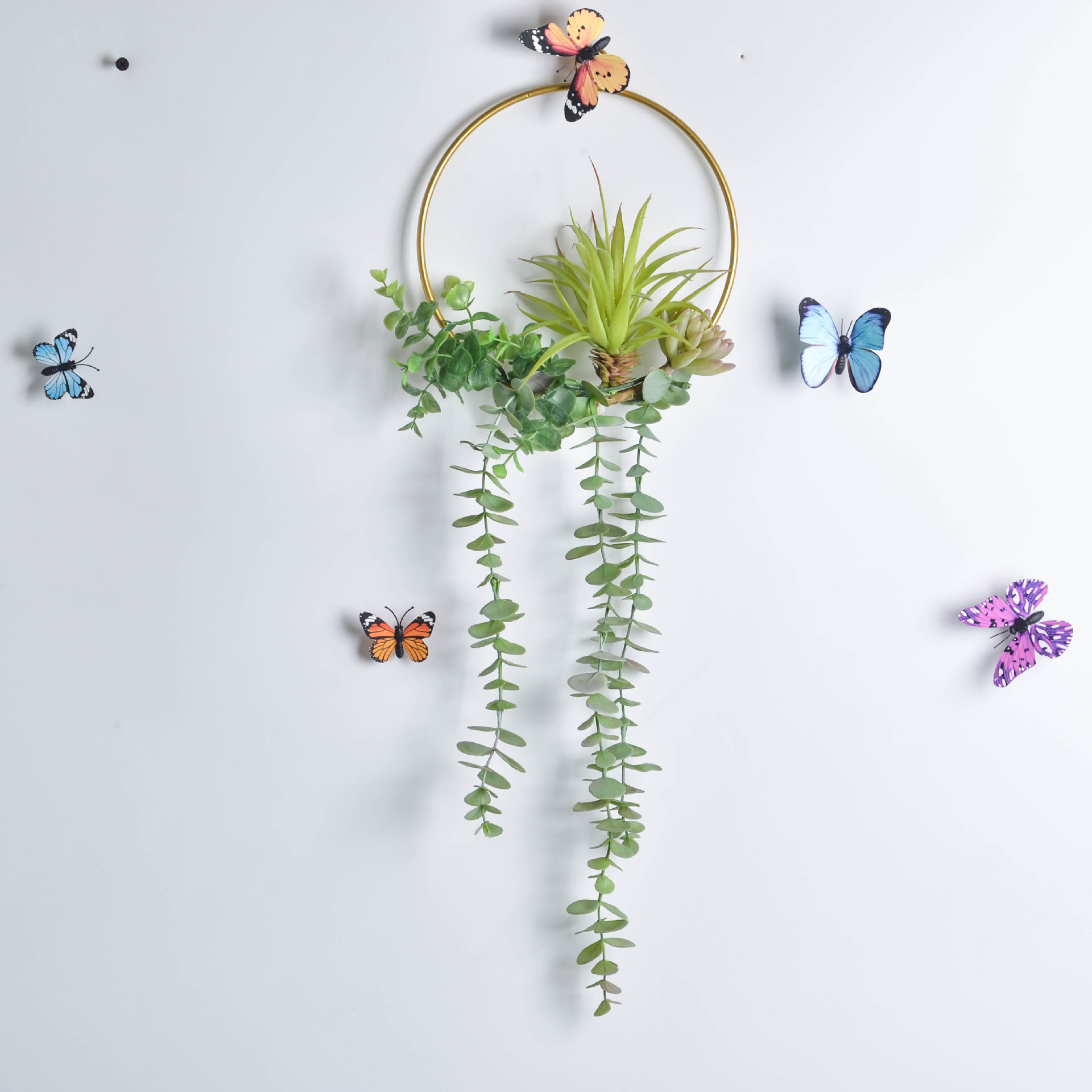 北欧ins 绿植花 环婚庆婚礼 幼儿园空中吊饰墙面装饰挂件卧室饰品