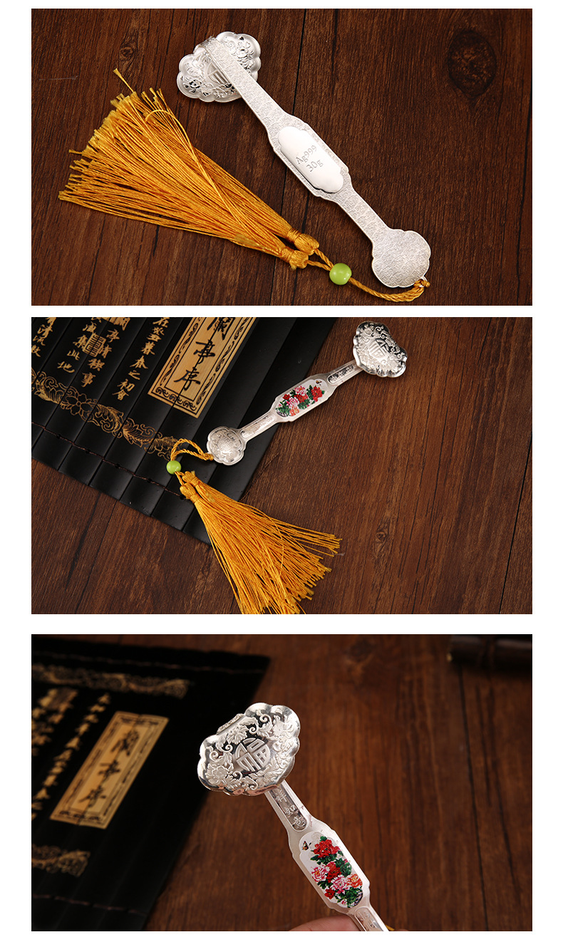 纯银如意定做 999足银如意开门红招财会销小礼品带证书工艺品摆件