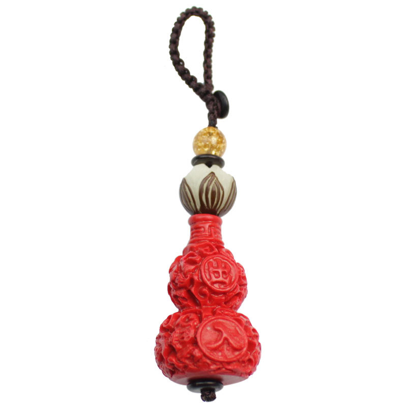 red pendant cinnabar keychain jewelry bodhi pendant gourd gift for men and women couples