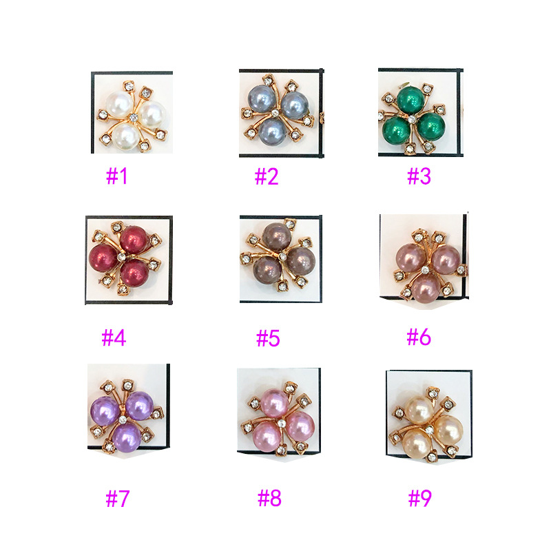 Cross-Border All-Match Bright Pearl Flower Heart Mobile Phone Circular Fan Headdress Flower Disk Corsage Bracelet Ornaments Diy Accessories Wholesale