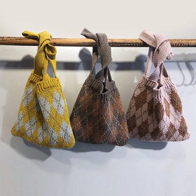 一潘 新款儿童毛线包女童斜挎包纯手工编织宝宝装饰儿童零钱包