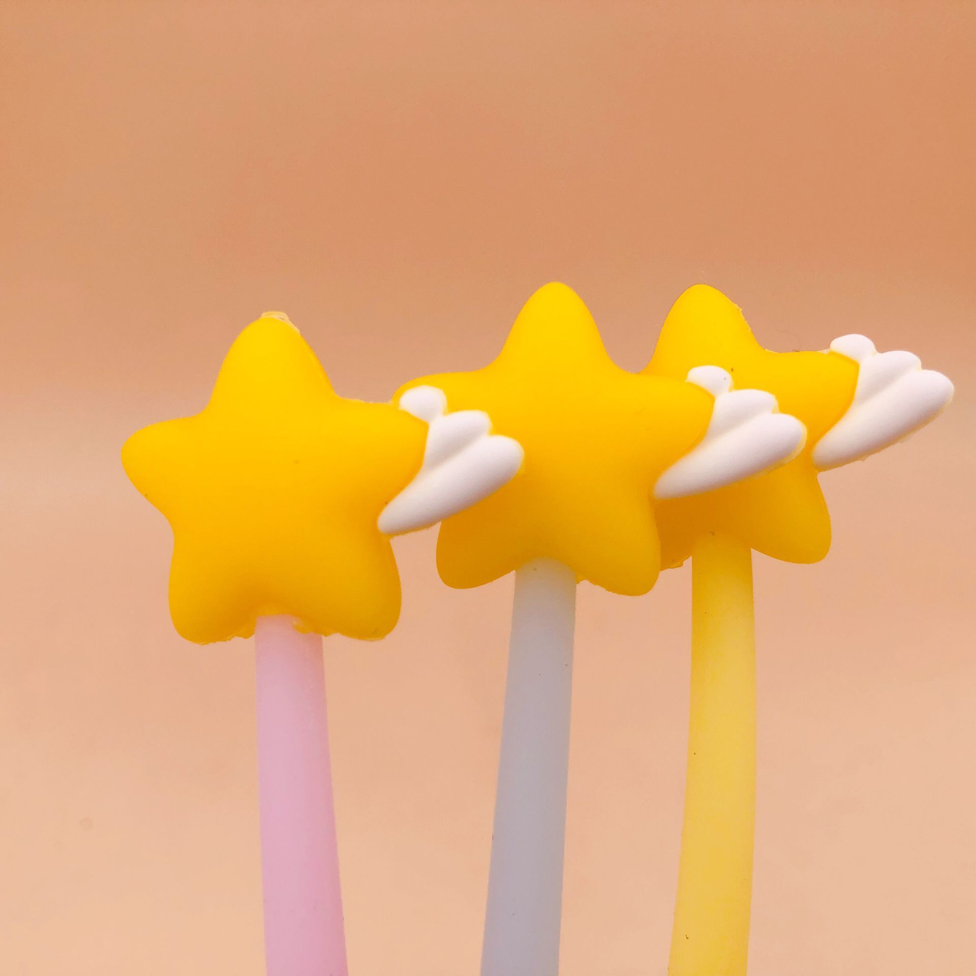 韩版硅胶卡通中性笔 天使魔法棒全硅胶中性笔 48支一盒